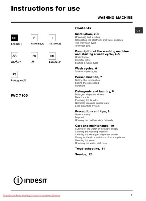 indesit iwc 7105 manopola programmi|INDESIT IWC7105 INSTRUCTIONS FOR USE MANUAL Pdf .